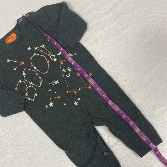 Spooked Knit Embroidered Ghost Halloween Romper 3/6m - Picture 2 of 7